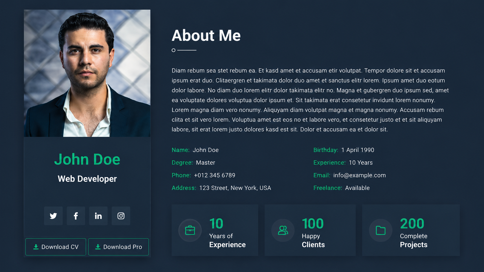 Dark resume